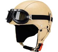 Open Face Motorbike Helmet Half Helmet Brain Cap Vintage Motorcycle Helmet German Style Pilot Helmet Scooter Helmet ECE 22.06 Approved for Men Women Adult Crash Helmet 8,54~61cm