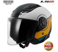 OPEN FACE MOTORBIKE HELMET LS2 OF616 AIRFLOW II Ece22.06 COVER MATT WHITE BROWN