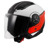 LS2 OF616 Airflow II Cover Jet Helmet, white-red, size 3XL for Men