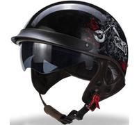 Open Face Motorbike Helmet, Scooter Motorcycle Crash Jets Helmet for Men Women Protective Gear Double Visor Breathable Scooter Helmets Electric Bike & Road Bike Motorbike Helmets 4,XXL