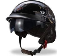 Open Face Motorbike Helmet, Scooter Motorcycle Crash Jets Helmet for Men Women Protective Gear Double Visor Breathable Scooter Helmets Electric Bike & Road Bike Motorbike Helmets 5,M