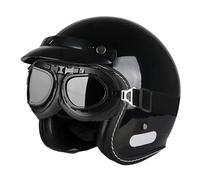 Open Face Motorbike Helmets Retro Jet 3/4 Half Helmet DOTECE Approved Protective Motorcycle Helmets with Visor Adults Men Women for Moped Scooter Cruiser Removable Liner N,XL:61-62CM