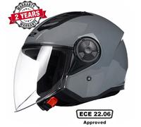 Open Faced Motorcycle Helmet. LS2 Airflow II ECE 22.06 Nardo Grey