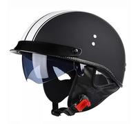 Open Face Motorcycle Half Helmet German Style Half Helmet ECE Approved Lightweight Motorcycle Helmet Suitable for Commuting and Outdoor Riding E,M=(57-58CM)