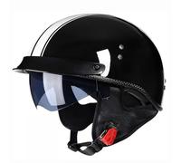 Open Face Motorcycle Half Helmet German Style Half Helmet ECE Approved Lightweight Motorcycle Helmet Suitable for Commuting and Outdoor Riding C,M=(57-58CM)