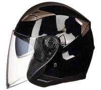 Open-face motorcycle helmet, DOT/ECE certified, with dual-layer visor, removable liner, suitable for both men and women, integrated scooter helmet 3,M55-57CM
