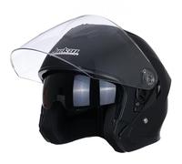 Open Face Motorcycle Helmet ECE 22.05 Approved Half Casco Fit Men Women ATV Moped Scooter Helmets (Matte Black, Large)