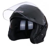 Open Face Motorcycle Helmet ECE 22.06 Approved Half Casco Fit Men Women ATV Moped Scooter Helmets (Gloss Black, XX-Large)
