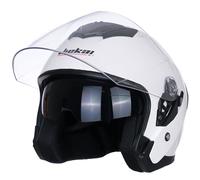 Open Face Motorcycle Helmet ECE 22.06 Approved Half Casco Fit Men Women ATV Moped Scooter Helmets (White, X-Large)