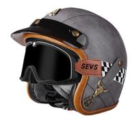 Open Face Motorcycle Helmet for Adults, Half Face Moped Helmets for Men, 3/4 Retro Helmet, Classic Vintage Motorcycle Helmet for Women, ECE 22.06 Approved 3,M/(57~58cm)