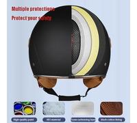 Open-Face Motorcycle Helmet For Adults, With Dual Lenses And Cute Cat Ears, Ece Certified, Suitable For Both Men And Women. D,L:59-60CM