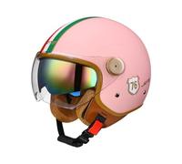 Open Face Motorcycle Helmet Half Helmet with Sun Visor Retro Vintage Style Motorbike Jet Helmet ECE Approved Motorbike Crash Helmet for Adult Men Women Y,M=57-58CM