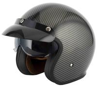 Open Face Motorcycle Helmet Vcan H589 Retro Scooter Mod Carbon Fibre Delta