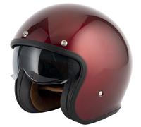 Open Face Motorcycle Helmet Vcan H589 Retro Scooter Mod Gloss Red Burgundy