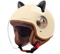 Open Face Motorcycle Helmets ECEDOT Approved 3/4 Vintage Motorbike Half Helmet with Visor Portable Jet Helmet for Adults Men Women Scooter Moped Helmets for City Commuting F,54-61CM