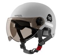 Open Face Motorcycle safety hat, Adult Motorbike Hard Hat Open Face Sun Shield, Adults Helmet with Goggle Helmet for Men Women Cycling Scooter Helmets with Removable Sun Visor Adjustable Size