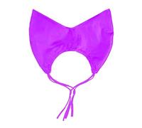 Open-Face Shower Cap for Cats with Head and Ear Coverage, Purple | Ear-Shaped Panel Around the Top and Sides of the Head, Face Area Left Open, Designed for Feline Bath Time