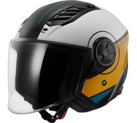 LS2 OF616 Airflow II Cover Jet Helmet, white-brown, size L for Men