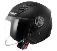 Open Faced Motorcycle Helmet. LS2 Airflow II ECE 22.06 Matt Black