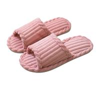 Open Felt Slippers with Felt Sole, Men's Winter Warm Slippers, Unisex Guest Slippers, Non-Slip Slippers, Comfortable Hut Shoes, Four Seasons Slippers, Lightweight Home Shoes, pink, 9 UK