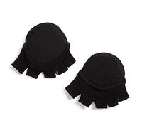 Open Five Toe Socks Pads, 1Pair Ladies Anti-slip Elastic Breathable Forefoot Toeless Socks Metatarsal Pads, Prevents Corn Callus Blisters Inhibit Bacteria Shock Absorption for Various Shoes (Black)