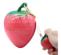 Open Flame Novelty Cute Lighter, Mini Soft Flame Strawberry Creative Portable Refilled Butane Gas Lighter for Women Ladies Gift (Red) (Pink)