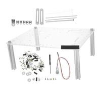 Open Frame Computer Case with Adjustable Base Stand for Micro Atx | Acrylic and Iron Build, Single-layer Layout, Bench Build Display, for System Integrators and Enthusiasts