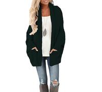 Open Front Cardigans,Women'S Chunky Knit Cardigan Open Front Shawl Collar Long Cardigan Long Sleeve Soft Cashmere Sweater Elegant Transition Jacket Kimono Cardigan Coat Outwear Autumn Winter,Black,L