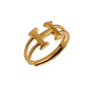 Open Geometric Ring for Women Men Hollow Out Design Titanium Steel Irregular Lines Stackable Modern Jewelry Gift