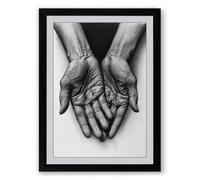 Open Hands, Open Time Minimalist Framed Wall Art Print A3 (42×29.7cm) Black, Wall Decor for Living Room, Bedroom, Office & Home, Ready to Hang, Art Gift