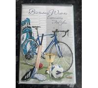 Open Happy Birthday Card Cycling Golf Footbal Cricket Sport