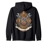 Open Heart Surgery Survivor Retro Mechanical Heart Recovery Zip Hoodie