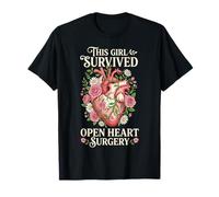 Open Heart Surgery Women Vintage Floral Heart Recovery T-Shirt