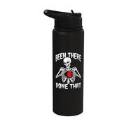 Open Heart Survivor Men Funny Skeleton Ribcage Recovery Stainless Steel Insulated Water Bottle