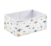 Open Home Storage Bins Foldable Cloth Storage Organizer Baskets for Toys Pantry Shelves Cabinet 15.75x10.63x6.96in Blue and Gold Eyes Stars and A Sun and Moon