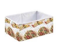 Open Home Storage Bins Foldable Organizer Basket for Toys Pantry Shelves Cabinet 11.02x11.02x11.02in Tacos Country Rustic Style