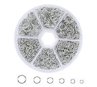 Open Jump Rings,970 pcs Round Jump Rings Jewelery Making Supplies Small Split Ring Jewelry Findings Tools Key Ring Hoop,for DIY Craft Necklaces Earring Bracelet Keychain(4mm, 5mm, 6mm, 7mm, 8mm, 10mm)