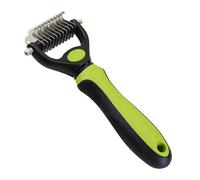 Open knot Comb for Long haired Cats and Dogs Professional Painless Detangling Brush Pet Hair Removal Artifact Thinning Tool with Two way Stainless Steel Blades Floating Head Massage Tee