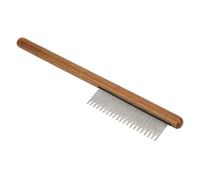 Open Knot Comb for Pets, Walnut + Stainless Steel Material Dog Shedding Comb Safe to Use Single Row Design for Puppies (Type E, single row comb with long and short teeth)