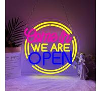 Open LED lights,Come In We are Open Neon Light Sign for Wall Art Decor,Welcome Backdrop for Shop Business Store Bar Club Party Restaurants,Dimmable Opening Gift for Men Women USB Powered（12.8"*12.8"）