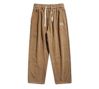 Open Leg Baggy Sweatpants for Men Corduroy Fleece Active Wide Leg Joggers Loose Fit Open Bottom Wide Legged Straight Leg Track Pants with Pockets Loose Fitting Soft Sweat Pants Cozy Khaki