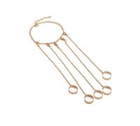 Open-Loop Hand Chain with Lobster Clasp Closure | Five Connecting Chains Across the Hand, Open At the Fingertips, Lobster Clasp with an Extension-Chain