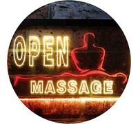 Open Massage Dual Color LED Neon Sign Red & Yellow 300 x 210mm st6s32-i0155-ry