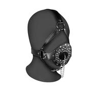 Open Mouth Gag Head Harness with Plug Stopper