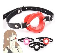 Open Mouth Gag Silicone Lips Ring Mouth Gag Oral O-Ring Ball Sex Bondage Gags & Muzzles Restraint Slave SM Game for Lover Couple Adult Toys (Red)