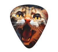 Open-mouthed cat head Printed guitar picks - three thicknesses: thin, medium and thick, suitable for electric guitar, bass and ukulele.