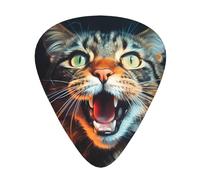 Open-mouthed cat Printed guitar picks - three thicknesses: thin, medium and thick, suitable for electric guitar, bass and ukulele.