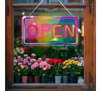 OPEN Multi Color RGB Neon Sign Powered by USB Color Changing & Scrolling Flashing Modes APP Remote Control for Home Decor Wedding Parties Gatherings