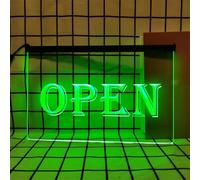OPEN Neon Sign for Wall Decor, USB Powered Dimmable LED Neon Lights for Mall Hotel Cafe Shop Restaurants Bar,Green,60x40cm