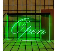 OPEN Neon Sign for Wall Decor, USB Powered Dimmable LED Neon Lights for Mall Hotel Shop Restaurants Bar Party,Green,30x20cm
